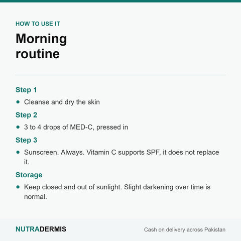 MED-C Vitamin C Serum — morning routine, three steps
